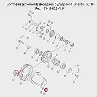 Болт/гайка шестерни бортовой 01084-02060 / 01582-02016