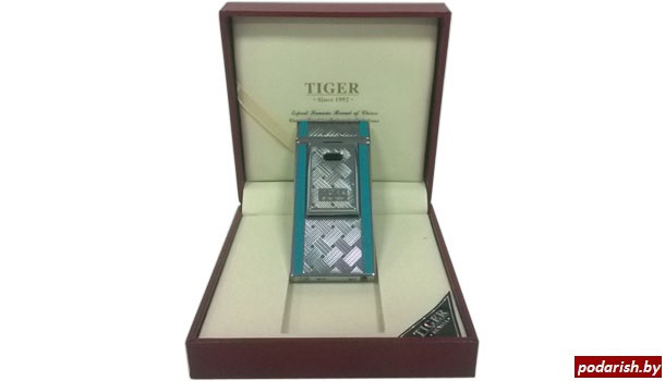 Электроимпульсная зажигалка Tiger TW 900 бирюза+серебро - фото 1 - id-p74251099