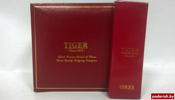 Электроимпульсная зажигалка Tiger TW 900 бирюза+серебро - фото 2 - id-p74251099