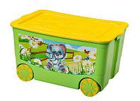 Ящик для игрушек "KidsBox" на колёсах (арт.449) салатовый
