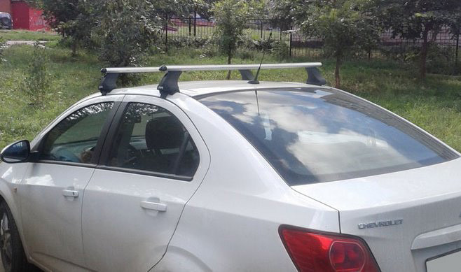 Багажник Атлант для Chevrolet Aveo седан (4дв), хечбек (5дв) с 2011г.- аэродуги
