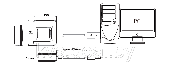 USB-считыватель отпечатков пальцев ZKTeco SLK20R - фото 2 - id-p74338969