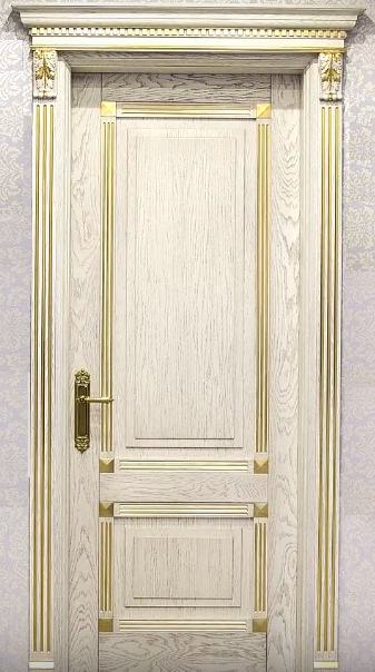 Двери из массива под заказ с золочением (серебрением) в классическом стиле