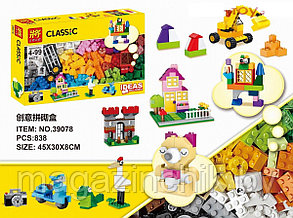 Конструктор 39078 Большой набор для творчества, 838 дет., аналог LEGO Large Creative Brick Box 10698