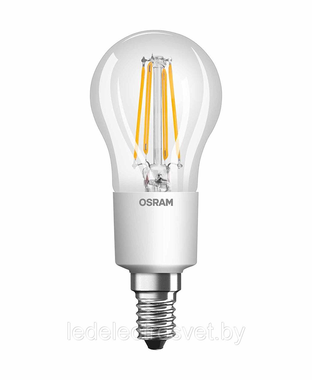 Филаментная светодиодная лампа Parathom Retrofit CLBА 4W (замена40Вт), теплый белый свет, E14, прозрачная