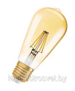 Филаментная светодиодная лампа Edition1906 Edison 7W (замена54Вт), теплый белый свет, E27, золотая прозрачная