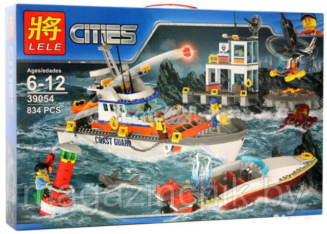 Конструктор Сити Штаб Береговой Охраны 39054, 834 деталей аналог LEGO City (Лего Сити) 60167
