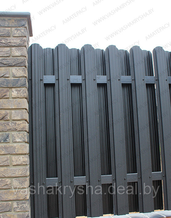 Забор из деревянного штакетника - фото 4 - id-p74369462