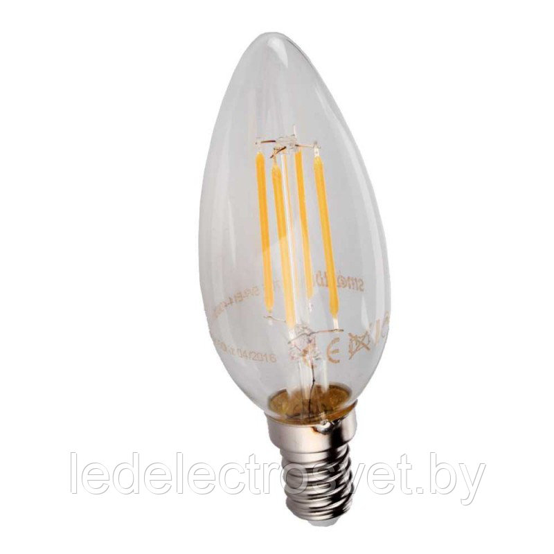 Светодиодная (Диммер) Лампа Fil C37-5W 4000К нейтральный белый свет E14 (SBL-C37DF-5-40K-E14)