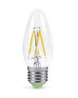 Лампа светодиодная LED-СВЕЧА-deco 5Вт 230В Е14 3000K теплый белый свет 450Лм прозрачная