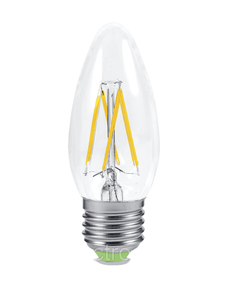 Лампа светодиодная LED-СВЕЧА-deco 5Вт 230В Е14 3000K теплый белый свет 450Лм прозрачная - фото 1 - id-p74370092