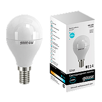 Лампа Gauss LED Elementary Globe 6W E27 2700K теплый белый свет 1/10/50