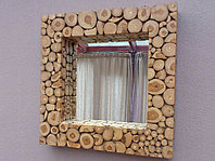 Панно на стену из дерева с зеркалом