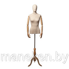 Манекен-Торс с деревянными руками, женский Originals 02 слоновая кость/светлое дерево