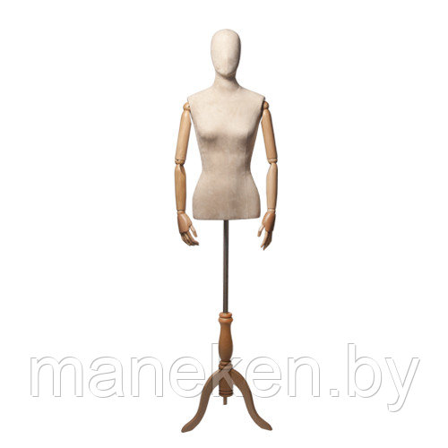 Манекен-Торс с деревянными руками, женский Originals 02 слоновая кость/светлое дерево - фото 1 - id-p78232497