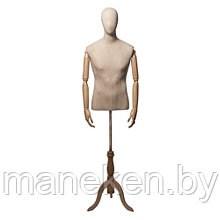 Манекен-Торс с деревянными руками, мужской Originals 01 слоновая кость/светлое дерево