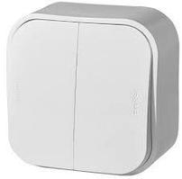 Выключатель двухклавишный наружного монтажа IP20 Legrand Quteo