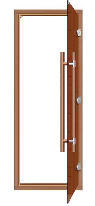 Дверь стеклянная для бани SAWO, с порогом, бронза, 700х1900 - фото 2 - id-p74381350