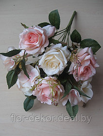 Букет роз с гортензией, 9 веток, H 42 см.