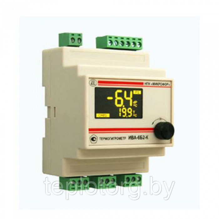 ИВА-6Б2-К-DIN / Термогигрометр стационарный с исполнением блока индикации для монтажа на DIN-рейку