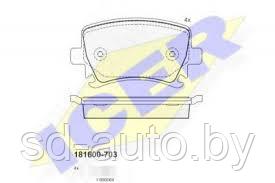 Задние тормозные колодки ICER, VW JETTA 2005-2010 - фото 1 - id-p74437758