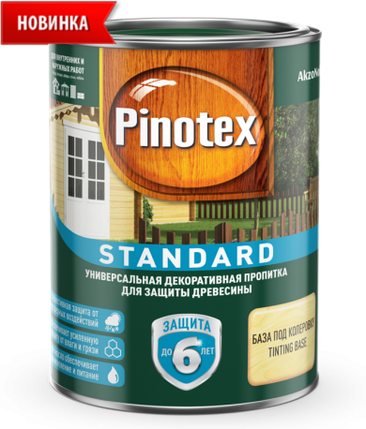 Пропитка для дерева Pinotex Standart 0.9 л. тиковое дерево (Пинотекс Стандарт), фото 2