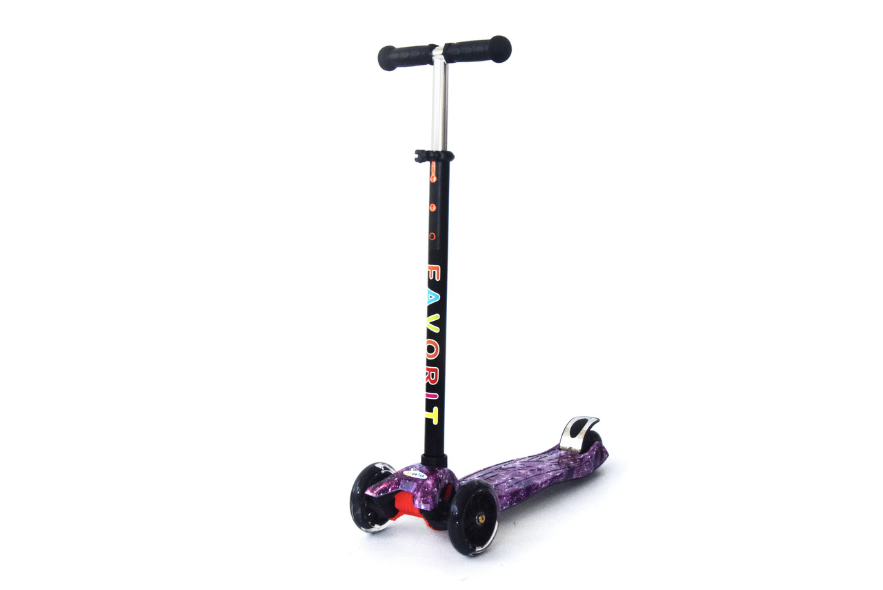 ДЕТСКИЙ САМОКАТ SCOOTER MAXI PRINT GRAFFITI ФИОЛЕТОВЫЙ СВЕТЯЩИЕСЯ КОЛЕСА - фото 2 - id-p74470719