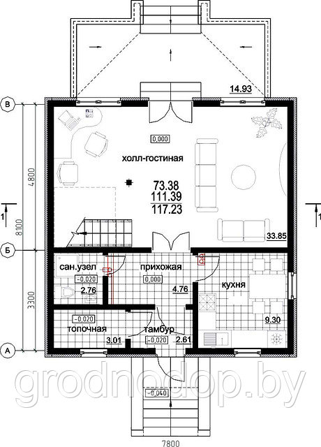 Дом каркасный 4- комнатный с мансардой S=116,63 кв.м - фото 4 - id-p3013872