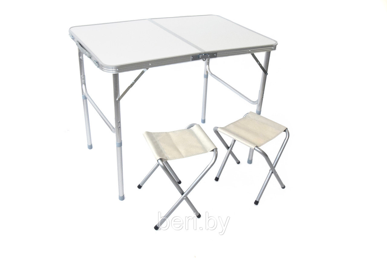 Стол складной для пикника VT18-12007/8812-4, стол чемодан со стульями 2 штуки, 90х60х70 см - фото 1 - id-p74515639