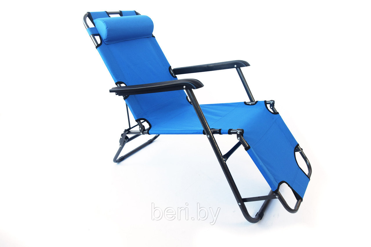 Кресло, шезлонг складное для отдыха на природе, голубое - фото 1 - id-p74526364