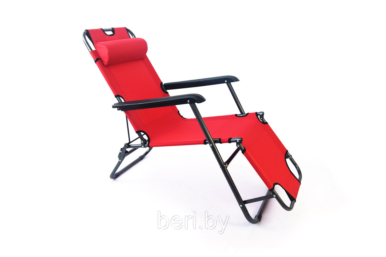 Кресло, шезлонг складное для отдыха на природе, красное - фото 1 - id-p74526569