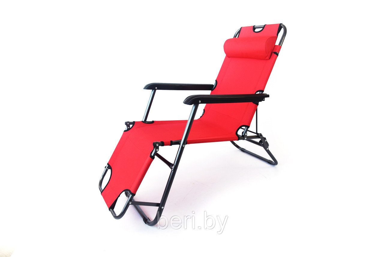 Кресло, шезлонг складное для отдыха на природе, красное - фото 2 - id-p74526569