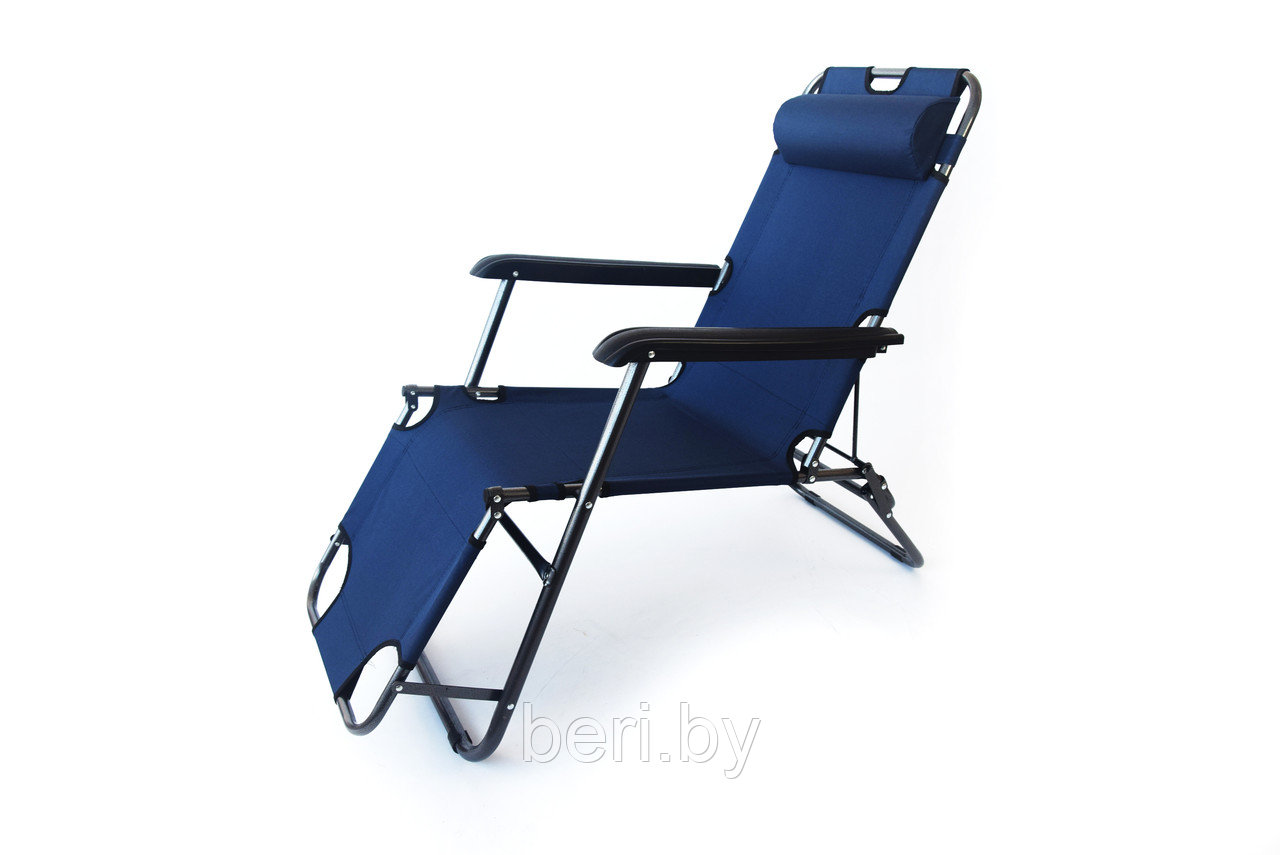 Кресло, шезлонг складное для отдыха на природе, синее - фото 2 - id-p74526734