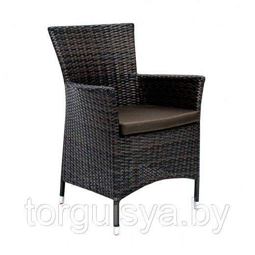 Стул WICKER-1 с подушкой 12699 тёмно-коричневый 61x58x86 cм