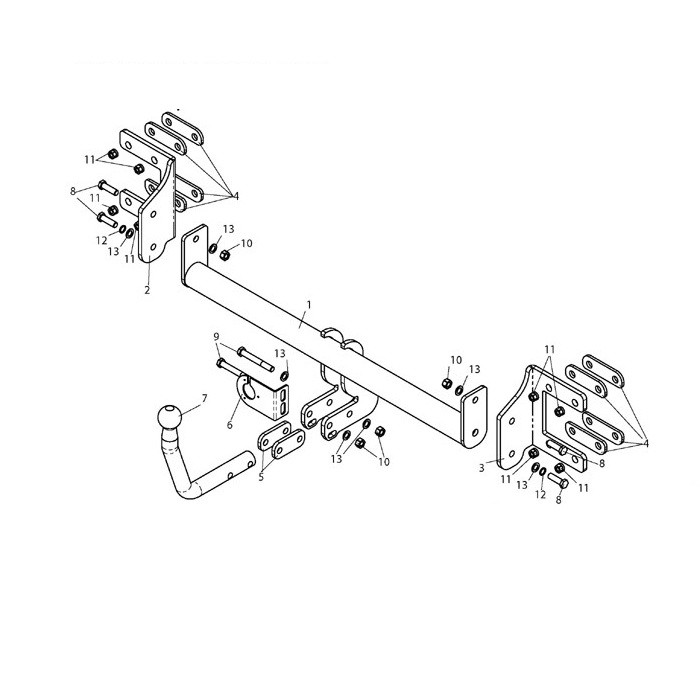 Фаркоп разборный для BMW X6 (E71) (2008-2014) № B204-A - фото 1 - id-p74528557