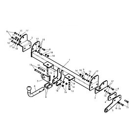 Фаркоп разборный для Land Rover Freelander 1 (1998-2006) № L202-A