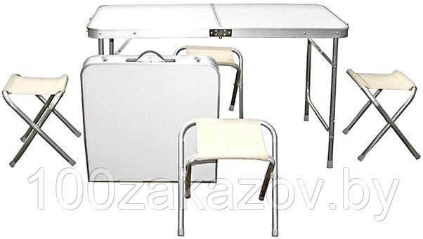 Стол складной туристический для дачи и пикника в комплекте складные стулья - фото 1 - id-p63407647