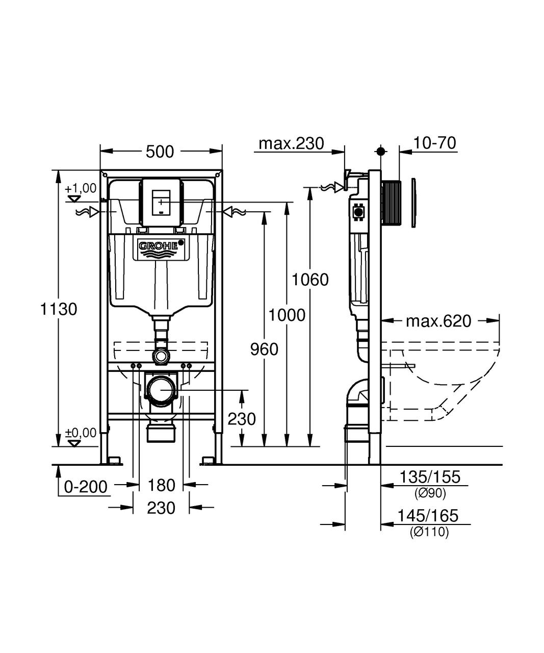 Инсталляция для подвесного унитаза GROHE Rapid SL 38827000 - фото 2 - id-p53934824