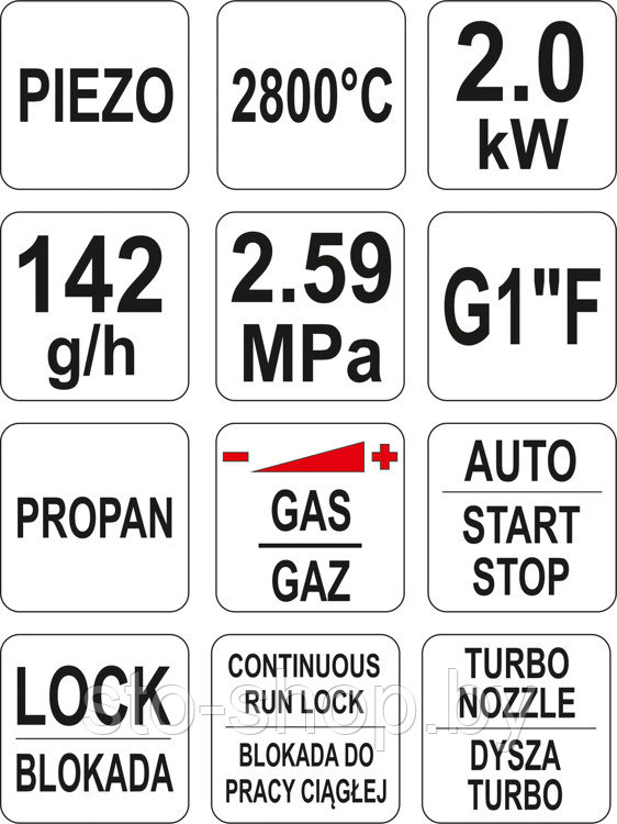 TURBO MAPP газовая горелка резьбовая на 2 типа резьбы Yato YT-36715 - фото 6 - id-p74762524