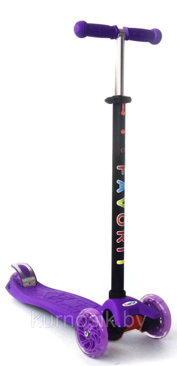 Детский самокат MAXI (светящиеся колеса) S00018 Фиолетовый - фото 3 - id-p74768013