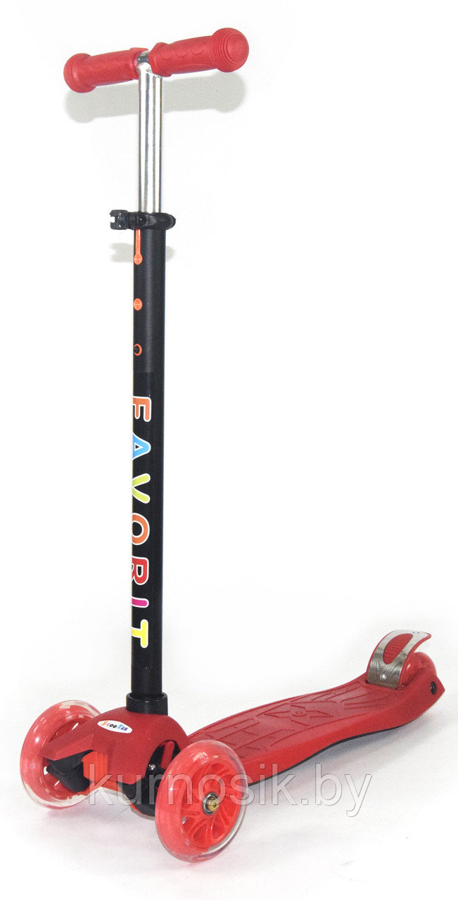 Детский самокат MAXI (светящиеся колеса) S00018 Красный - фото 1 - id-p74768014
