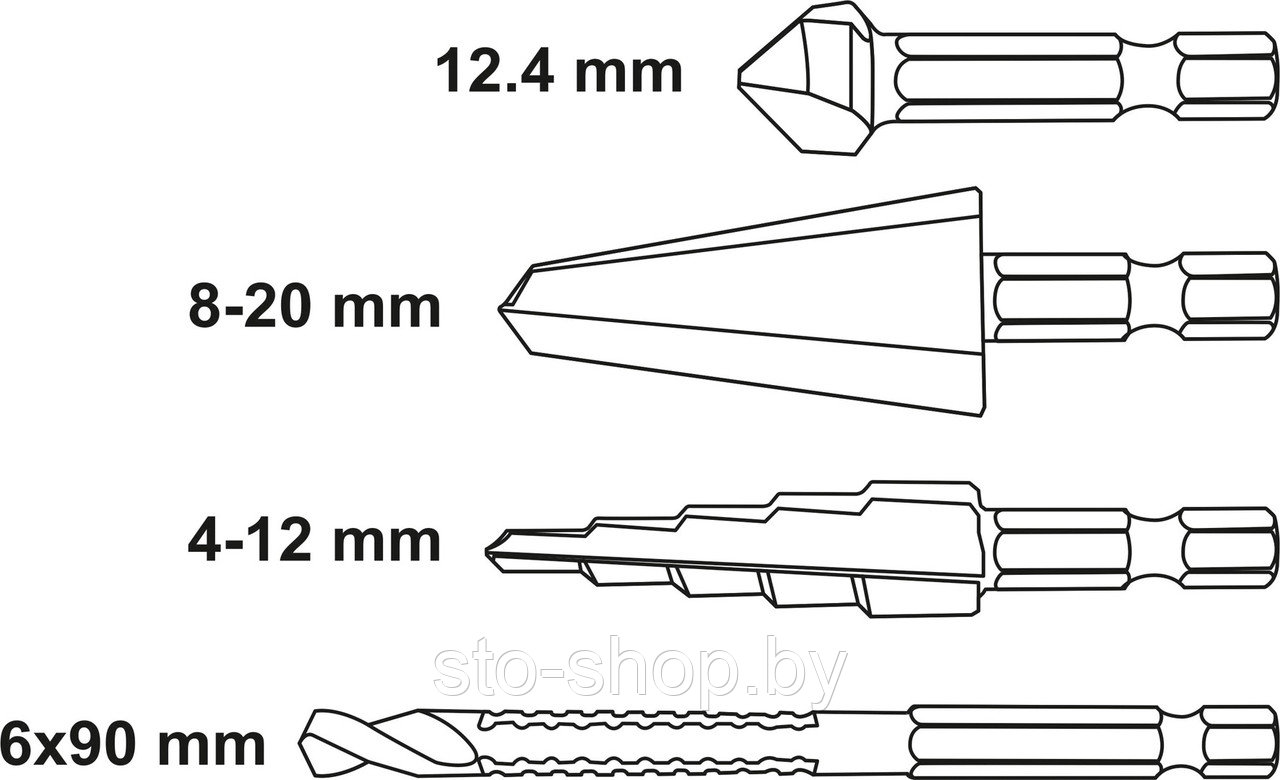 Сверла по металлу специальные набор 4шт Yato YT-44705 - фото 4 - id-p74809377