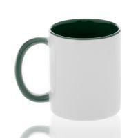 Кружка для сублимации JS ПРЕМИУМ зеленая внутри и ручка 11 oz
