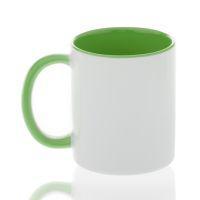 Кружка для сублимации JS ПРЕМИУМ светло зеленая внутри и ручка 11 oz