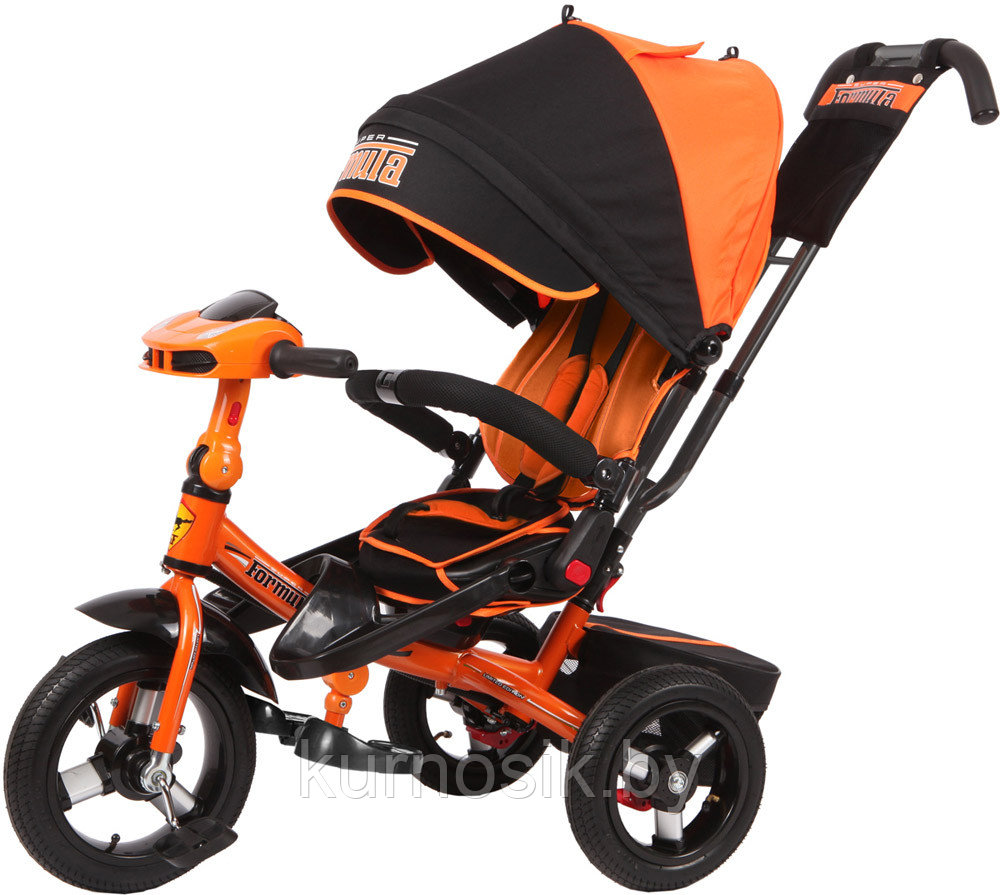 Детский велосипед трехколесный Trike Super Formula, колеса 12\10 (поворотное сиденье) Оранжевый