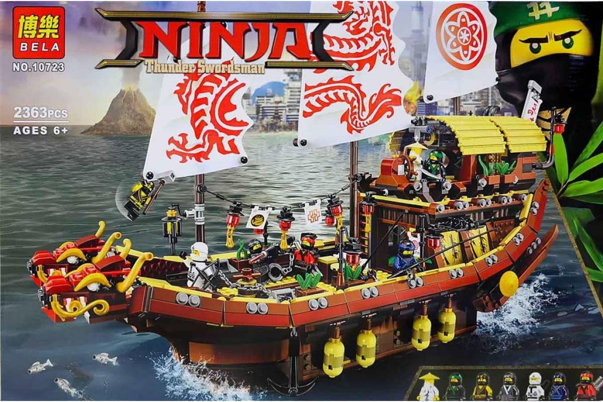 Конструктор BELA Ninjago Летающий корабль мастера Ву 10723 (Аналог LEGO Ninjago Movie 70618) 2363 дет - фото 1 - id-p74959879