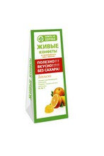 Живые конфеты из свежих фруктов Апельсин, "Лакомства для здоровья", 170гр. 1/12, фото 2