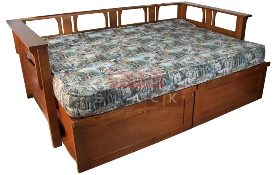 Кровать Кушетка с ящиками массив 354/430-1 (Вишня) - фото 3 - id-p74977033
