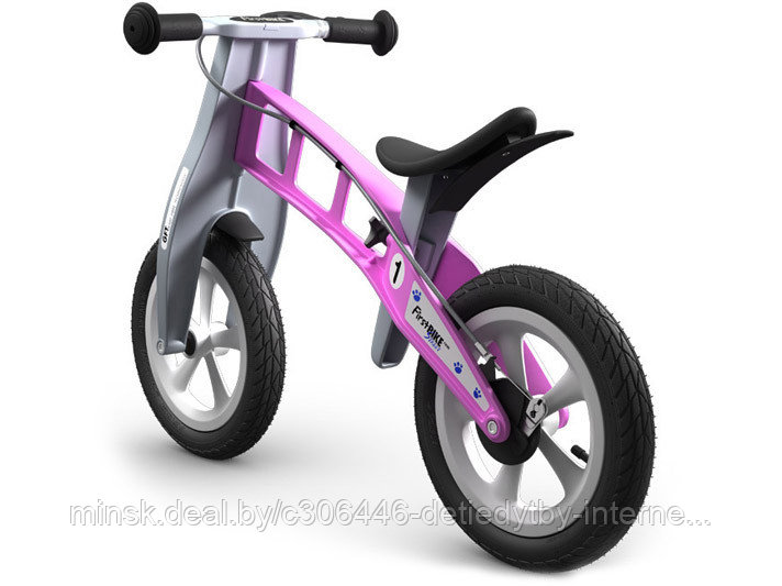 Беговел FirstBIKE Street с тормозом Розовый - фото 8 - id-p75061447