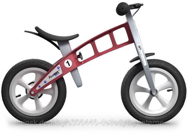 Беговел FirstBIKE Street с тормозом Красный - фото 10 - id-p75061585